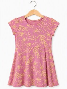 3/10$ George Girls Orchid Pink Tropical Floral Skater Dress Size XL 14-16